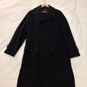 Quince Men's Black Double-Breasted Overcoat
